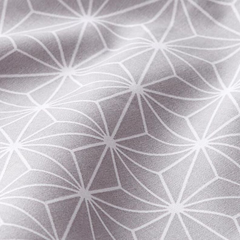 Tissu en coton Cretonne Étoiles japonaises Asanoha – gris,  image number 2