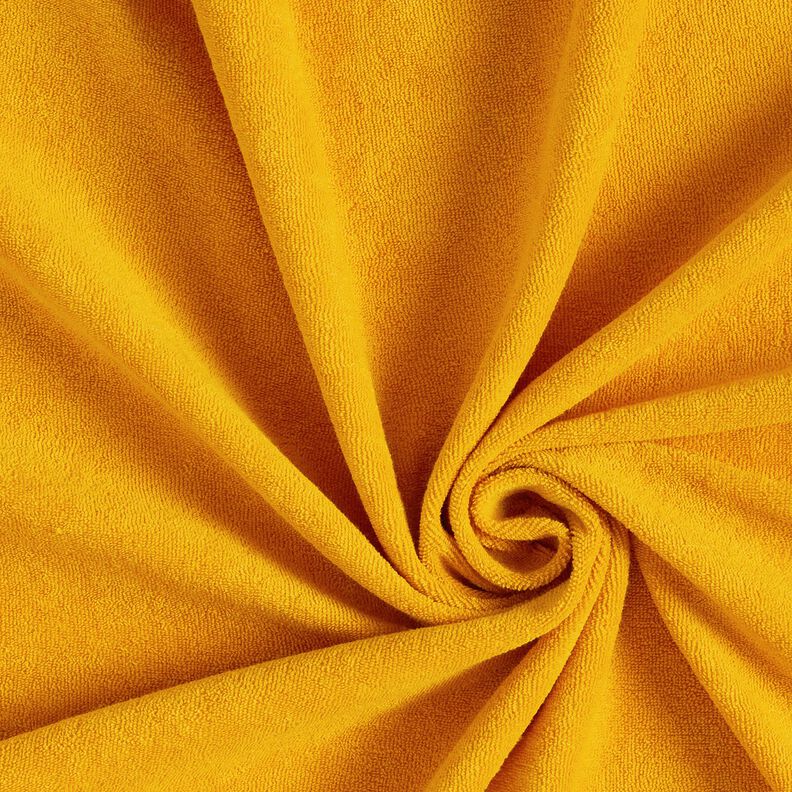 Tissu éponge Stretch Uni – jaune curry,  image number 1