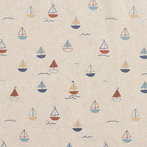 Tissu de décoration Semi-panama Voyage en bateau – nature/bleu,  image number 1