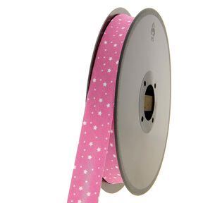 Biais étoiles Coton bio [20 mm] – rose vif, 
