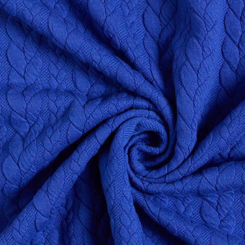 Jersey jacquard Cloqué Torsades – bleu roi,  image number 3