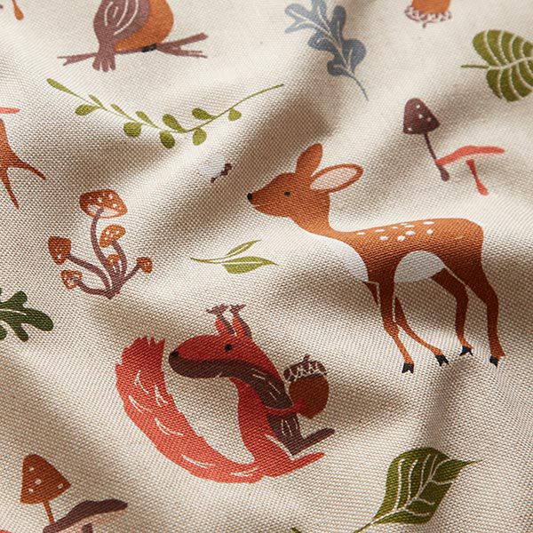 Tissu de décoration Semi-panama animaux de la forêt – nature,  image number 2