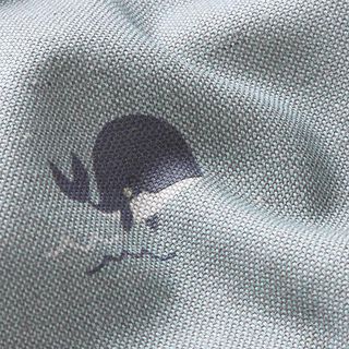 Tissu de décoration Semi-panama Baleines joyeuses – bleu, 