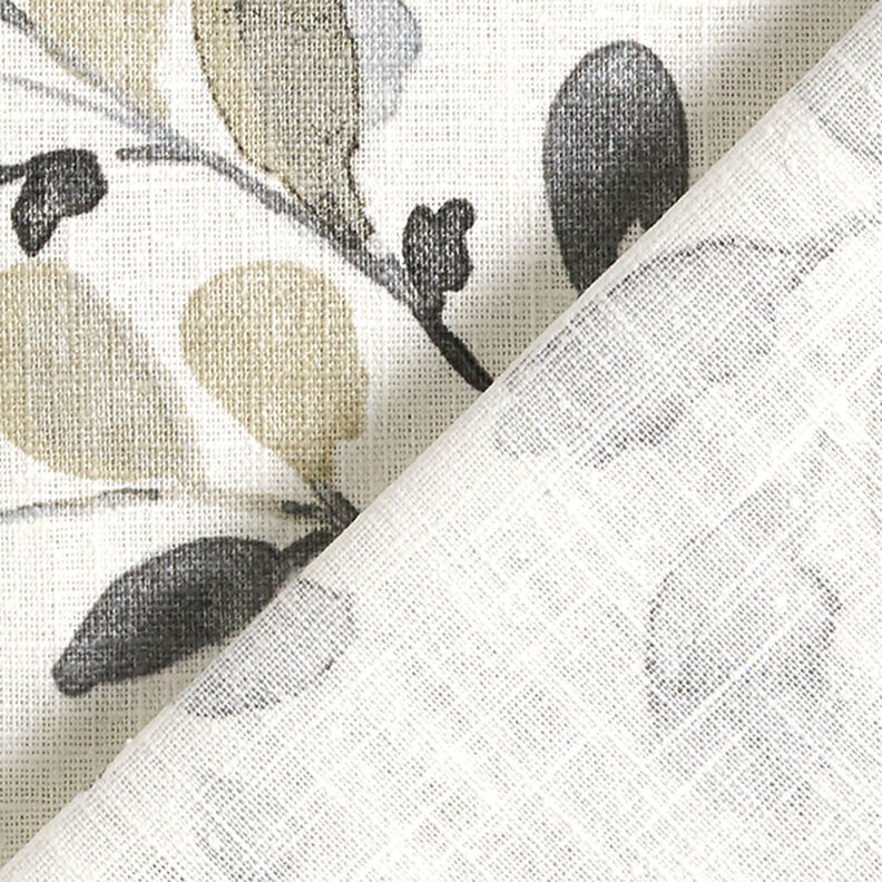 Lin de décoration Rinceaux de feuilles – gris,  image number 5