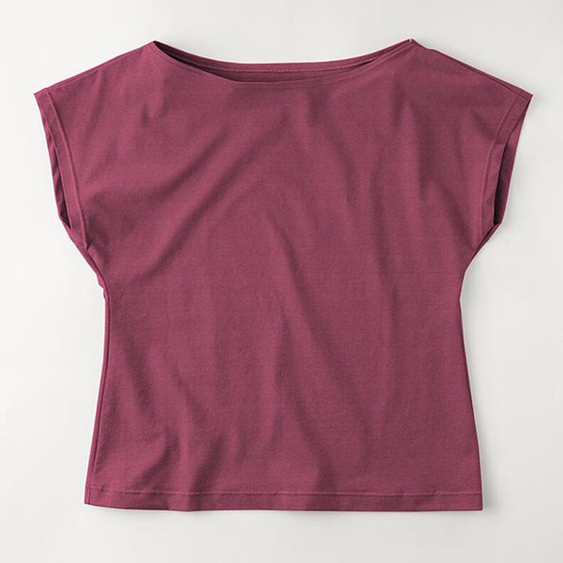 Jersey coton Medium uni – rouge bordeaux,  image number 8