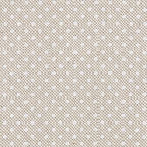 Tissu de décoration Semi-panama Points classiques – nature/blanc, 