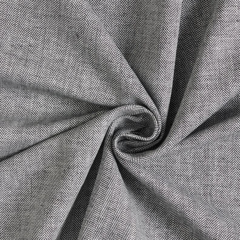 Mélange lin-coton chevron – noir, image number 3