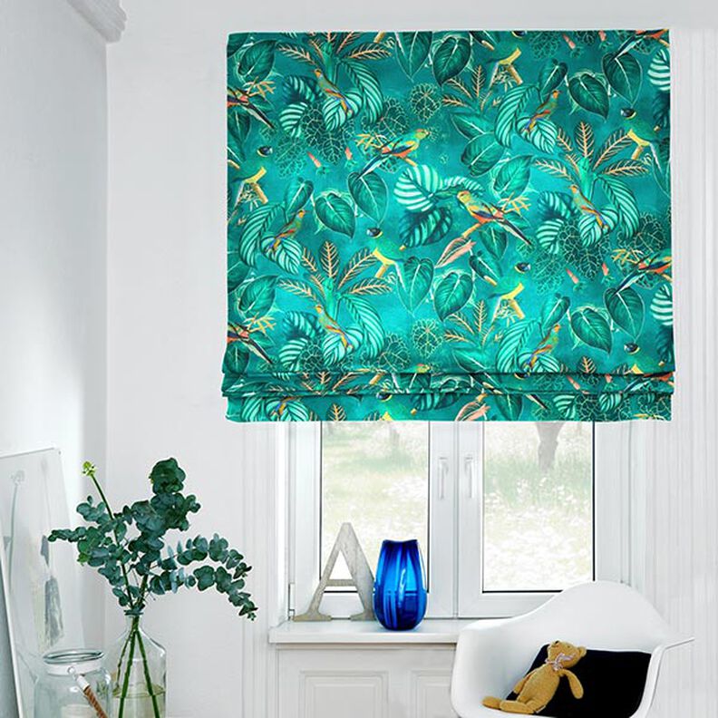Tissu décoratif Toile Oiseaux du paradis – vert foncé,  image number 6