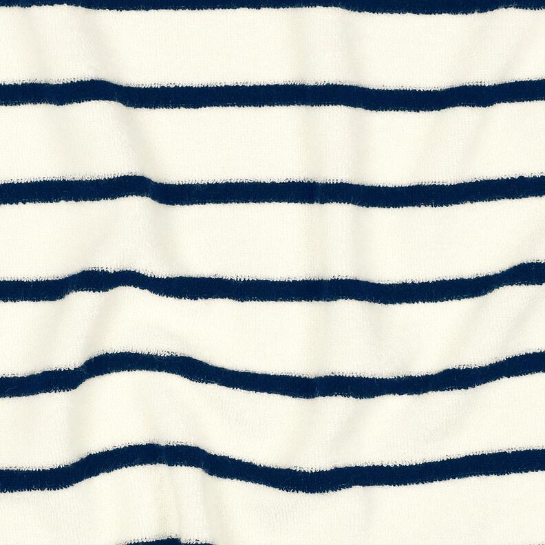 Jersey éponge rayures – ivoire/bleu nuit,  image number 2