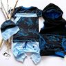 Jersey coton Requins | Glitzerpüppi – noir/turquoise clair,  thumbnail number 6