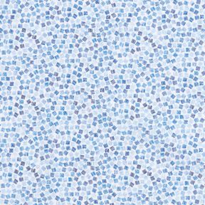 Popeline Cubes abstraits – blanc/bleu roi, 