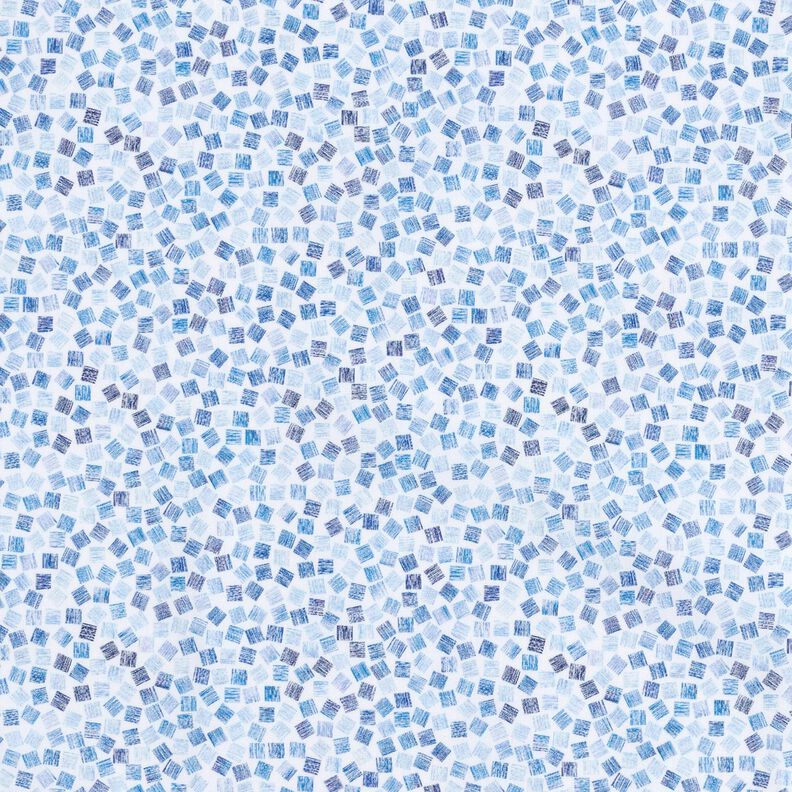 Popeline Cubes abstraits – blanc/bleu roi,  image number 1