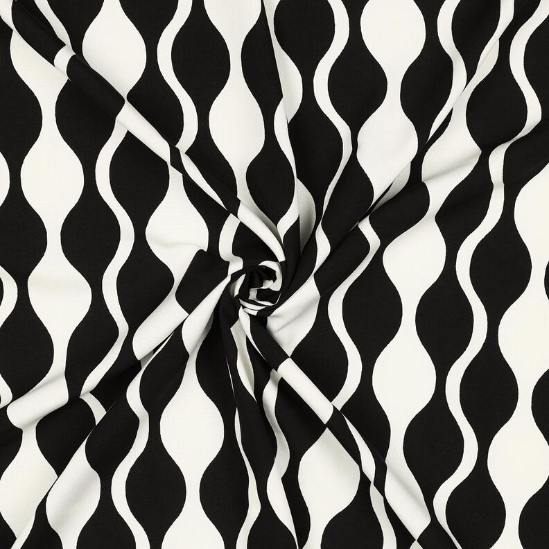 Tissu viscose LENZING™ ECOVERO™ Rétro – noir/blanc, image number 3