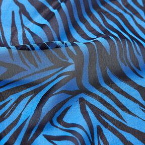 Mousseline Rayures zébrées – bleu/noir, 