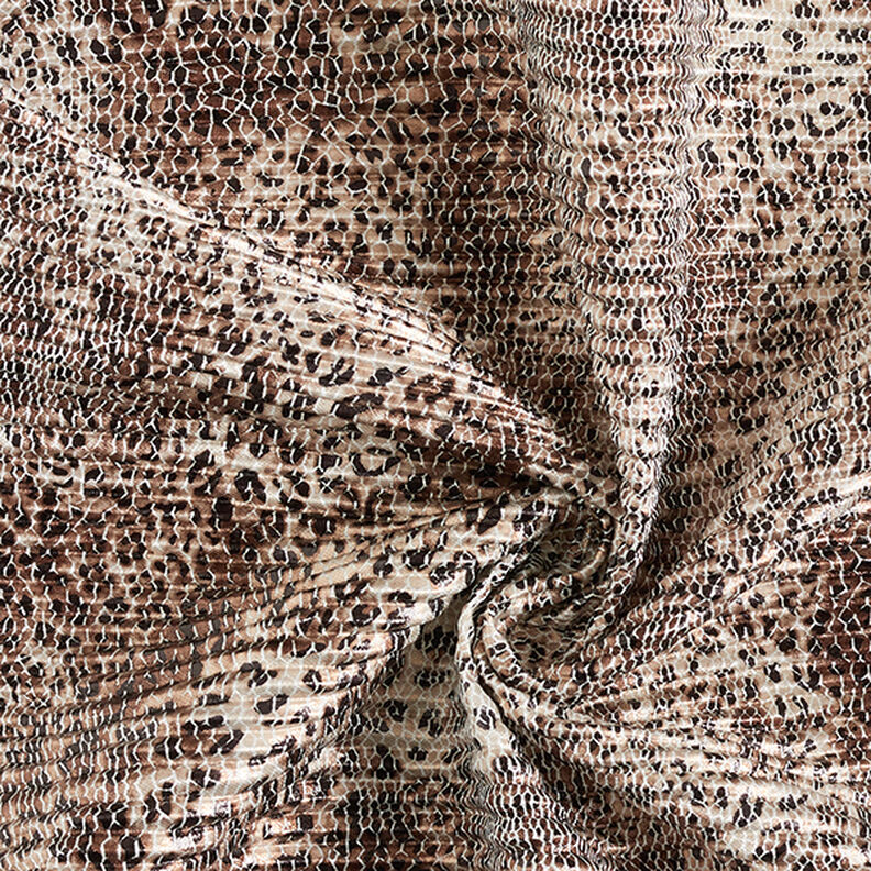 Satin plissé Motif léopard – beige clair,  image number 3