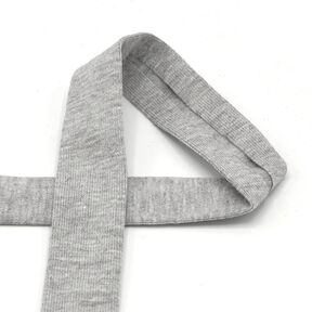 Biais Jersey coton Chiné [20 mm] – gris clair, 