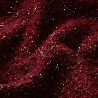 Maille bouclée Fils scintillants – rouge bordeaux, 