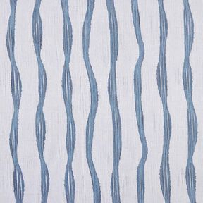 Tissu de décoration Semi-panama Rayures ondulées – bleu, 