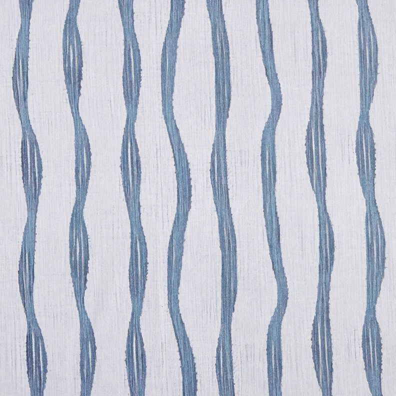 Tissu de décoration Semi-panama Rayures ondulées – bleu, image number 1