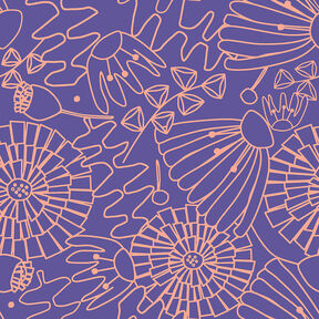 Popeline coton Eden | Nerida Hansen – lilas/abricot, 