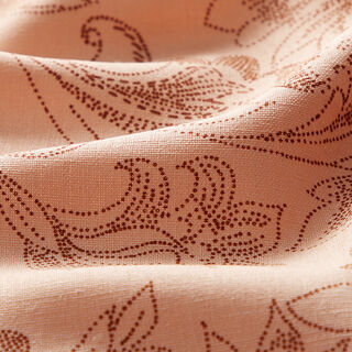 Mélange lin-viscose dessin de fleurs luxuriant – abricot, 