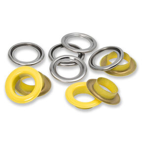 Œillets avec rondelles [15 unités | Ø 14 mm] | Prym – jaune/argent métallisé, 
