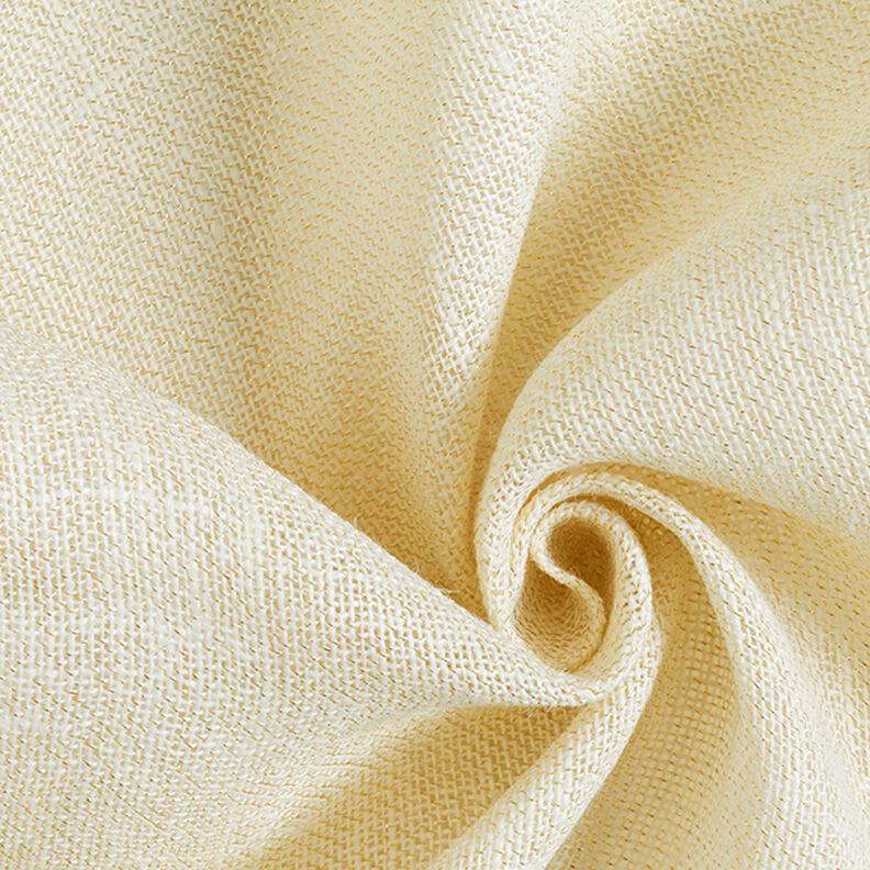 Tissu de décoration Jute Lurex 150 cm – ivoire/or,  image number 1