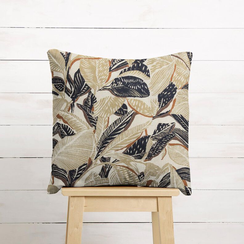 Tissu de décoration Semi-panama Feuilles entrelacées – nature/kaki clair, image number 8