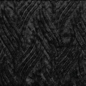 Fourrure synthétique lignes ondulées – noir, 