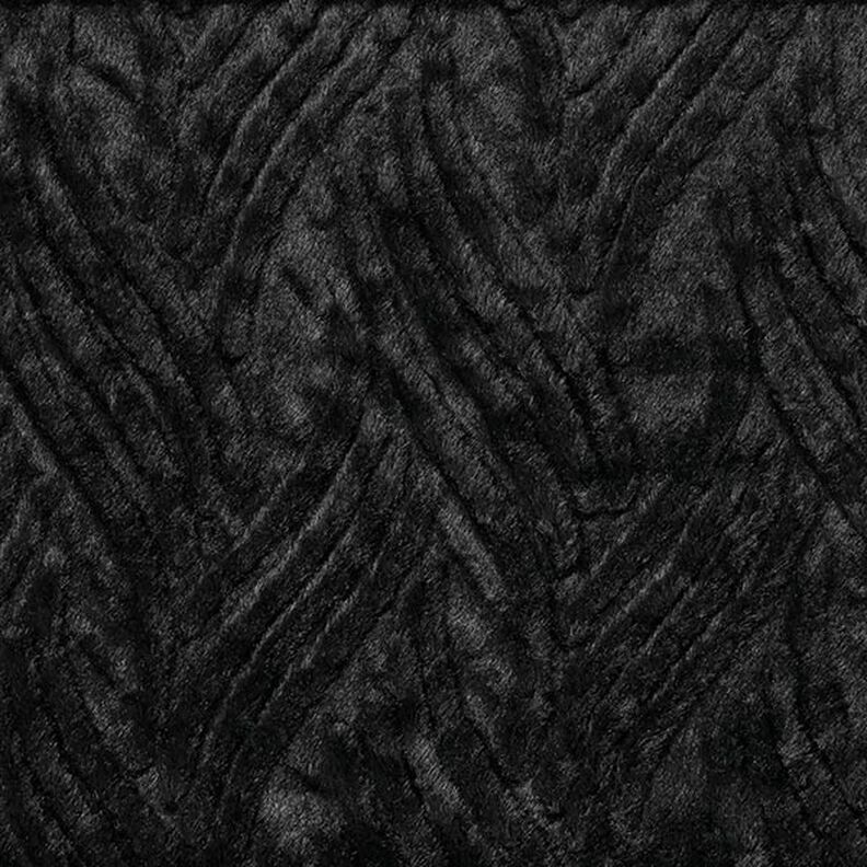 Fourrure synthétique lignes ondulées – noir,  image number 1