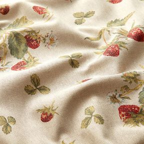 Tissu de décoration Semi-panama Fraises – carmin/nature, 