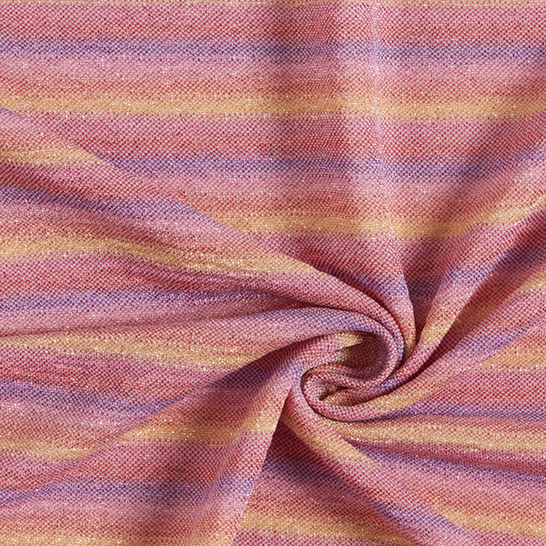 Jersey pailleté Rayures en dégradé de couleurs – rose vif,  image number 3