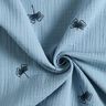 Tissu double gaze de coton Ginkgo brodé – jean bleu clair,  thumbnail number 3
