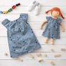 GOTS Popeline coton Ours et hibou en balade – jean bleu clair,  thumbnail number 6