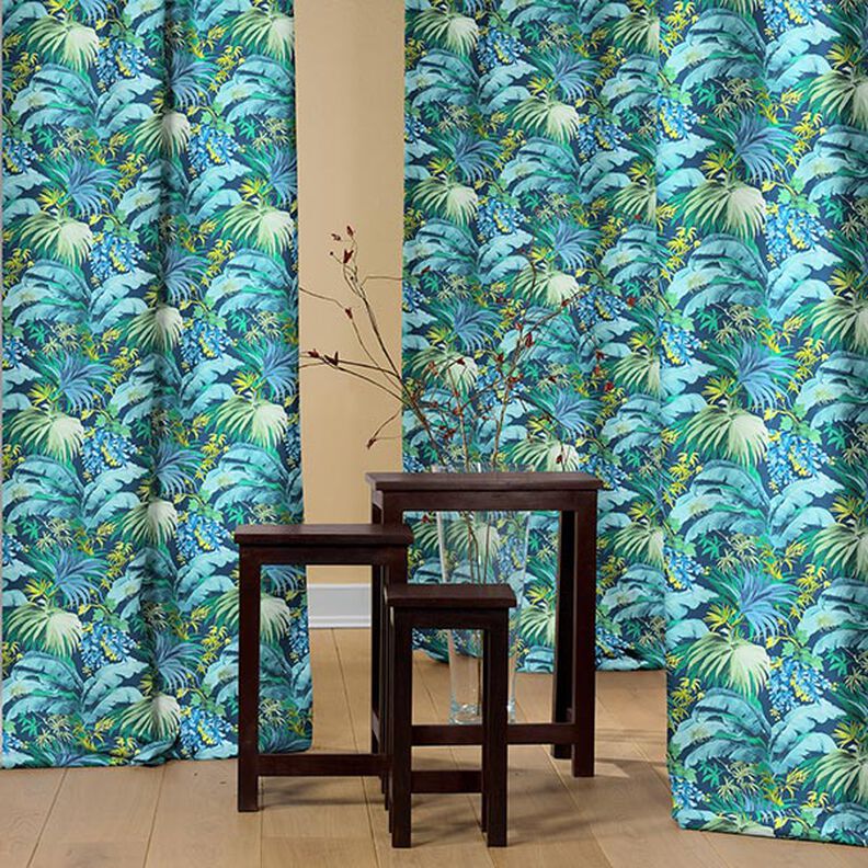 Tissu de décoration semi-panama Polinesia – bleu/vert,  image number 5