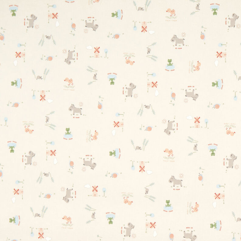 Jersey coton Bébés animaux – écru, image number 1
