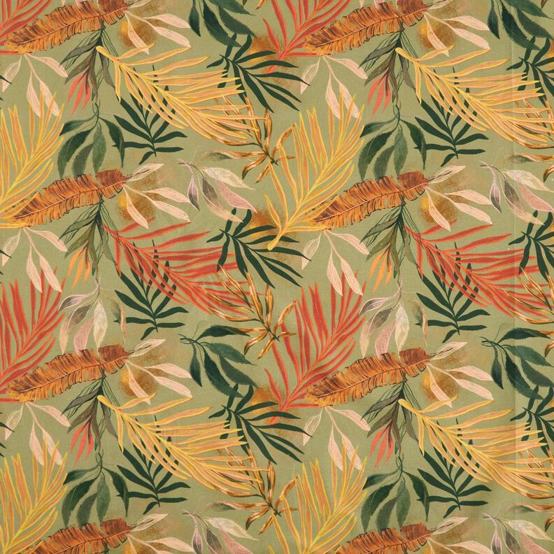 Tissu de décoration Semi-panama Feuilles de palmier numériques – kaki clair,  image number 1