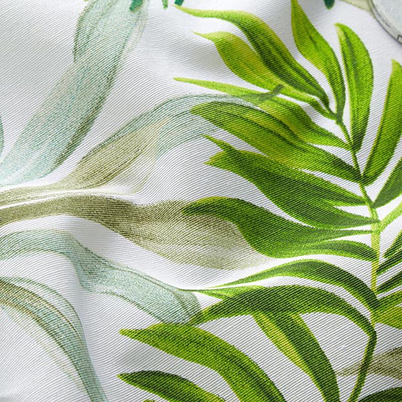 Tissu décoratif Toile feuilles exotiques – vert/blanc, image number 2