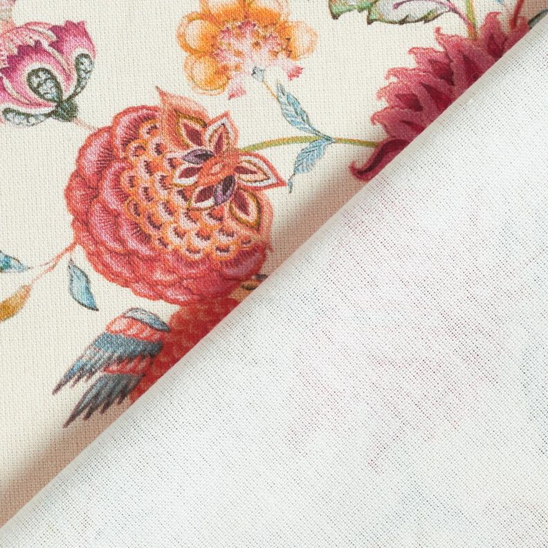 Tissu de décoration Canvas Dahlias abstraits – crème/mauve, image number 4