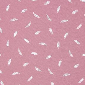 Jersey coton Plumes – vieux rose, 