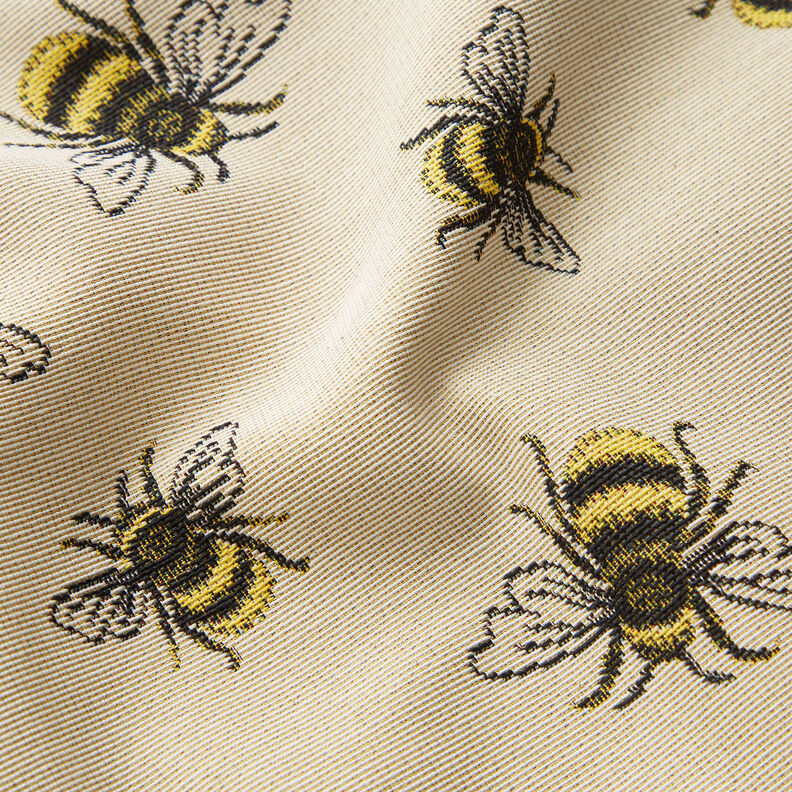 Tissu de décoration Gobelin Essaim d'abeilles – beige clair/jaune, image number 2