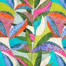 Tissu de décoration Semi-panama feuilles tropicales – orange/vert foncé,  thumbnail number 1