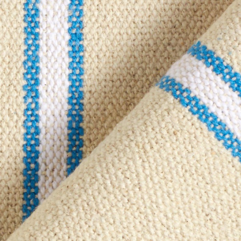 Tissu coton rustique – turquoise/nature, image number 4