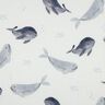Nid d’abeille Baleine Impression numérique | Poppy Fabrics – ivoire/gris bleu,  thumbnail number 1