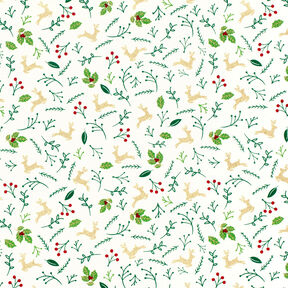 Tissu en coton Popeline Chevreuils et branches – écru/or, 