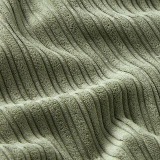 Velours côtelé large avec côté fourrure duveteuse Un – kaki, 