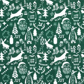 Tissu en coton Cretonne Fête joyeuse – sapin bleu/blanc, 