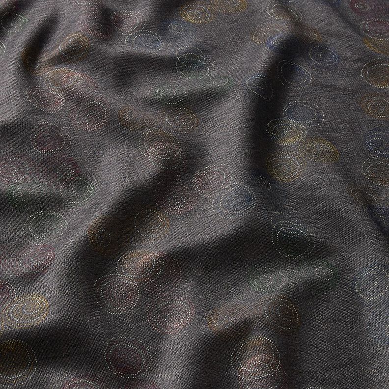 Jersey viscose Cercles colorés – gris pierre, image number 2