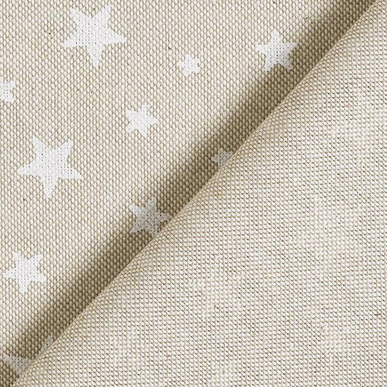 Tissu de décoration Semi-panama Étoiles – nature/blanc,  image number 4