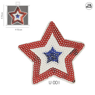 Application Paillettes Etoile  – carmin/blanc, 